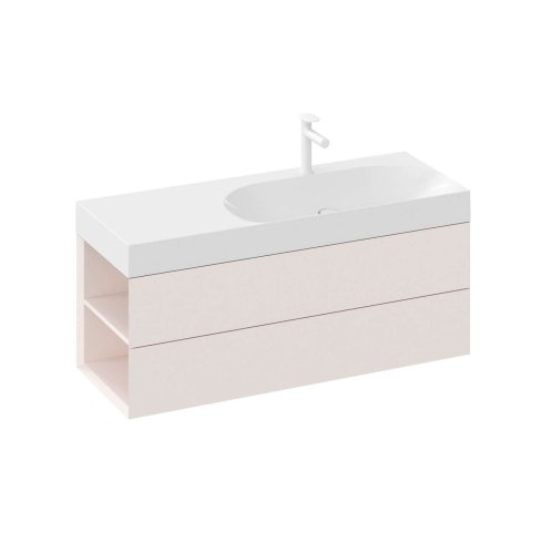 Ravak Lite - Umyvadlová skříňka 120x45x43 cm, 2 zásuvky, Alabaster Pink X000001884
