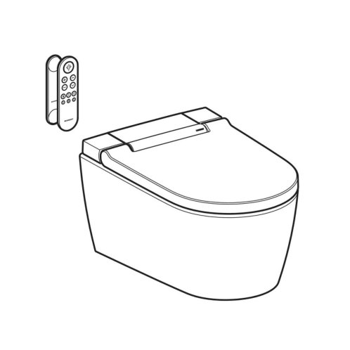 Geberit AquaClean - Elektronický bidet Sela s keramikou, závěsný, TurboFlush, SoftClosing, KeraTect, bílá/lesklý chrom 146.220.21.1