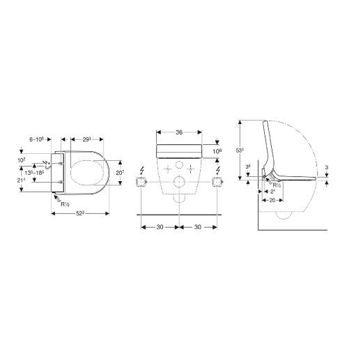 Geberit AquaClean - Elektronické bidetové sedátko Tuma Comfort, SoftClosing, sklo/černá 146.270.SJ.1