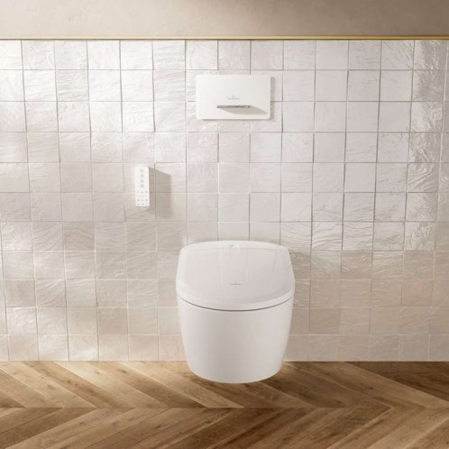 Villeroy & Boch ViClean - Elektronický bidet s keramikou, závěsný, DirectFlush, CeramicPlus, SoftClosing, alpská bílá V16EN3R1