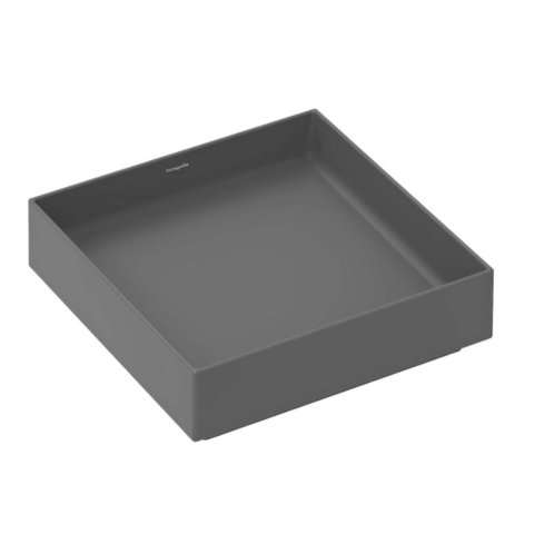 Hansgrohe Xuniva Evo E - Umyvadlo na desku, 40x40 cm, bez přepadu, bez otvoru pro baterii, matná šedá 60324760