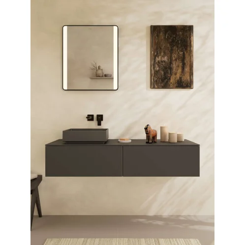 Hansgrohe Xuniva Evo E - Umyvadlo na desku, 40x40 cm, bez přepadu, bez otvoru pro baterii, matná šedá 60324760