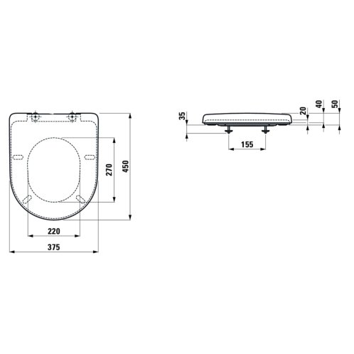 Laufen Pro - WC sedátko, SoftClose, bílá H8939590000001