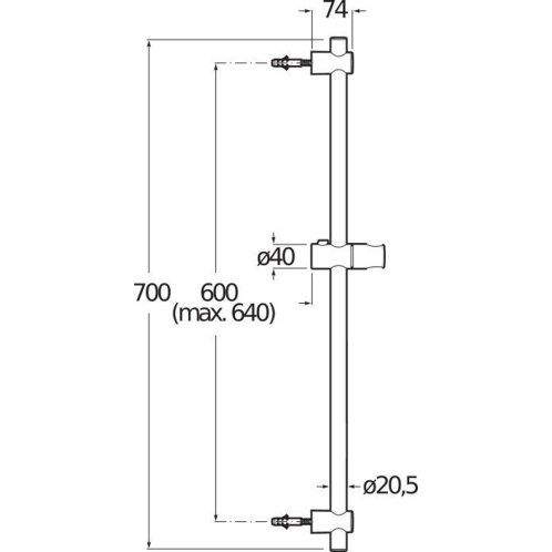 Jika Cubito Pure - Sprchová tyč 70 cm, chrom H3641X00043101
