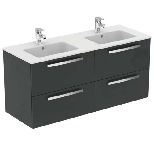 Ideal Standard Tempo - Dvojumyvadlo, 122x45 cm, s přepadem, bílá E053401
