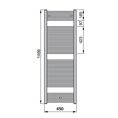 Zehnder Virando - Radiátor koupelnový 150x45 cm, vnější připojení, 620 W, bílá AB-150-045
