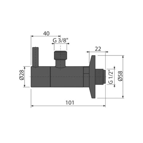Alca - Ventil rohový s filtrem 1/2"x 3/8", černá/mat ARV001-BLACK