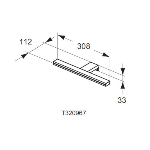 Ideal Standard Mirror&Light - LED svítidlo Pandora 308x112x33 mm, 8W, chrom T320967