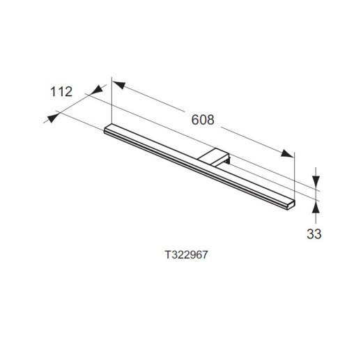 Ideal Standard Mirror&Light - LED svítidlo Pandora 608x112x33 mm, 12W, chrom T322967