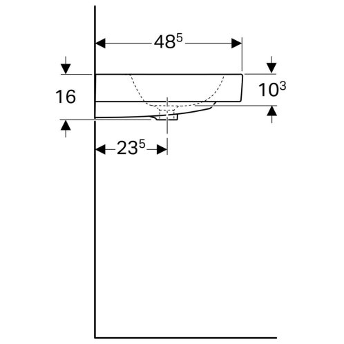 Geberit iCon - Umyvadlo, 120x49 cm, s KeraTect, bílá 124020600