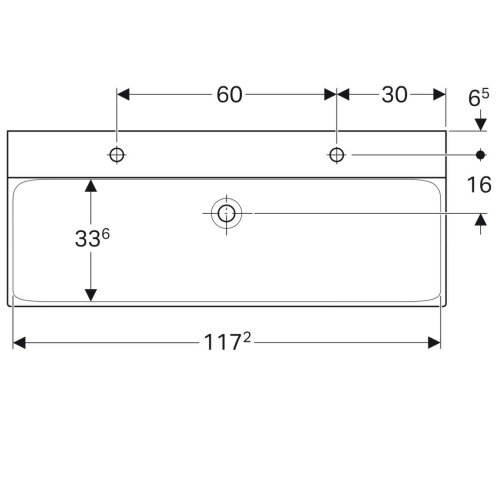 Geberit Xeno 2 - Umyvadlo, 120x48 cm, s KeraTect, bílá 500.550.01.1