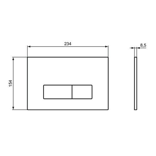 Ideal Standard Oleas - Ovládací tlačítko splachování Oleas P2, chrom mat R0119JG