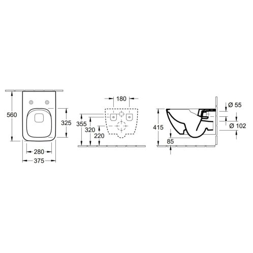 Villeroy & Boch Venticello - Závěsné WC, DirectFlush, alpská bílá 4611R001