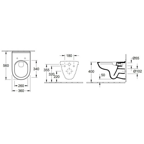 Villeroy & Boch O.novo - Závěsné WC, DirectFlush, CeramicPlus, alpská bílá 5660R0R1