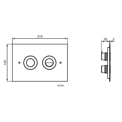 Ideal Standard Septa Pro - Ovládací tlačítko splachování P1, nerez ocel R0188MY