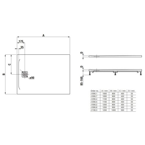 Laufen Pro - Sprchová vanička 100x80 cm, bílá H2109510000001