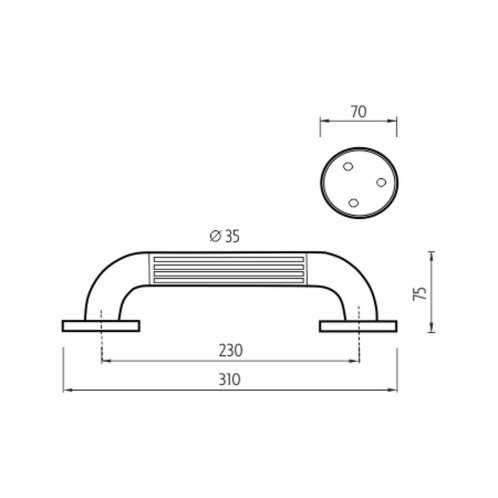 Nimco - Madlo, délka 31 cm, bílý plast BM 1035M-05