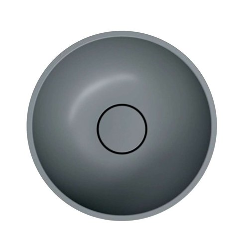 OMNIRES Shell M+ - Umyvadlo na desku, průměr 35 cm, bez přepadu, bez otvoru pro baterii, matná šedá SHELL350UNAG