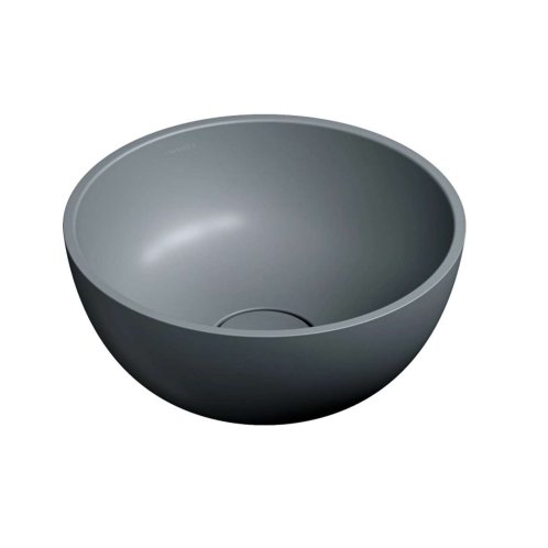 OMNIRES Shell M+ - Umyvadlo na desku, průměr 35 cm, bez přepadu, bez otvoru pro baterii, matná šedá SHELL350UNAG