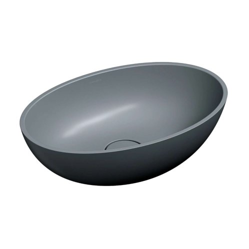OMNIRES Shell M+ - Umyvadlo na desku 50x32 cm, bez přepadu, bez otvoru pro baterii, matná šedá SHELL500UNAG