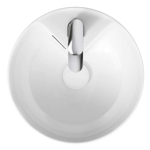 Cersanit Crea - Umyvadlo, průměr 38 cm, s přepadem, otvor pro baterii, bílá K114-002