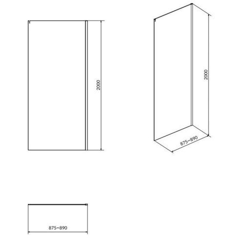 Cersanit Crea - Sprchová stěna 89 cm, chrom/čiré sklo S900-2614