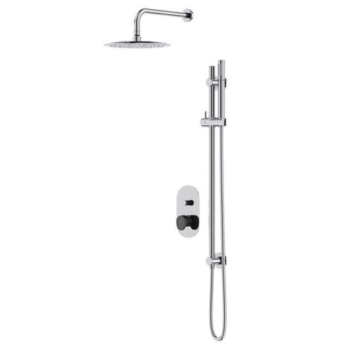 Cersanit Inverto - Sprchový set s baterií pod omítku, s tělesem, průměr 25 cm, chrom S952-005