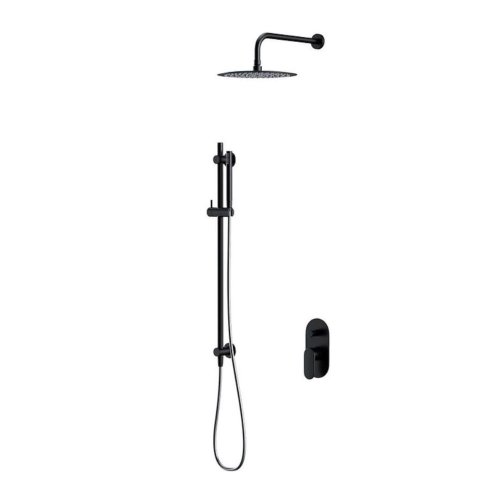 Cersanit Crea - Sprchový set s baterií pod omítku, s tělesem, průměr 25 cm, černá S952-009
