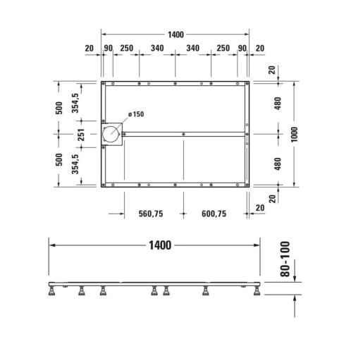 Duravit - Instalační rám pro vaničky 140x100 cm 791111000000000