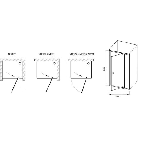 Ravak Nexty - Sprchové dveře pivotové 110 cm, chrom/čiré sklo 03OD0C00Z1