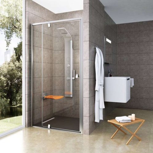 Ravak Pivot - Sprchové dveře PDOP2-100, 96-101 cm, satin/čiré sklo 03GA0U00Z1