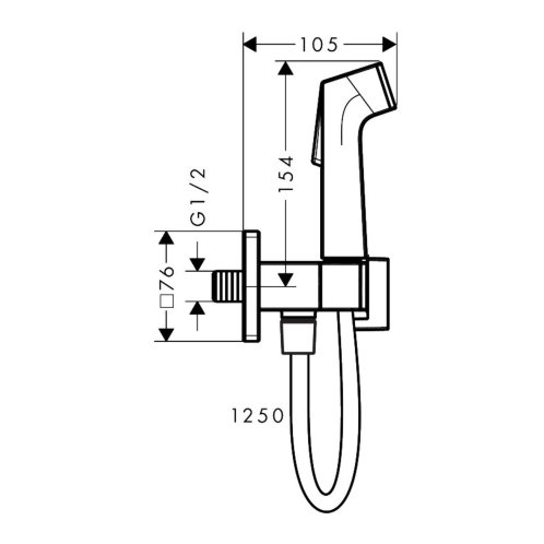 Hansgrohe - Nástěnný ventil s ruční bidetovou sprškou, matná černá 29231670