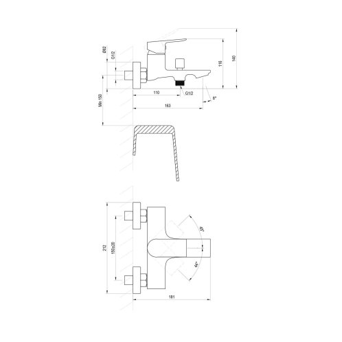 Ravak Plan - Vanová baterie, matná černá X070514
