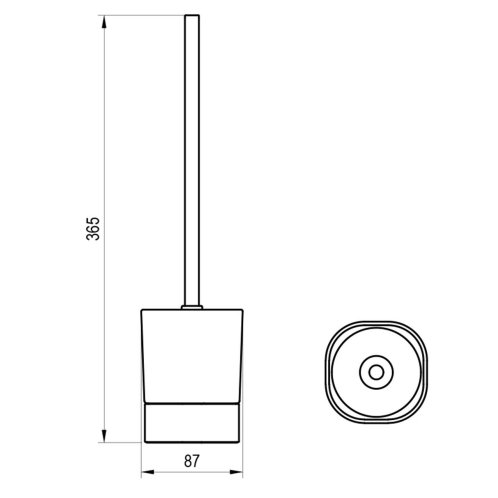 Ravak Chrome - WC štětka na postavení, sklo/matná černá X07P1385