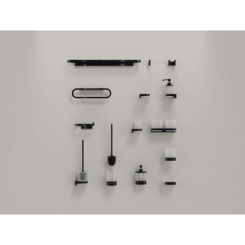 Ravak Chrome - WC štětka na postavení, sklo/matná černá X07P1385
