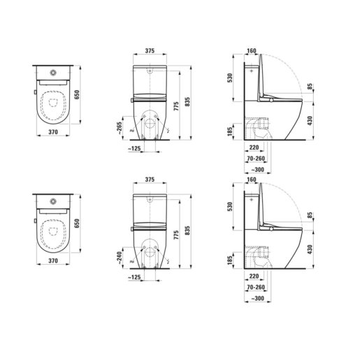 Laufen Cleanet Pro - Elektronický bidet s keramikou, vario odpad, Rimless, SoftClose, bílá H602890000S002