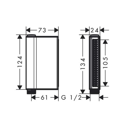 Axor One - Sprchová hlavice, 2 proudy, kartáčovaný černý chrom 45720340