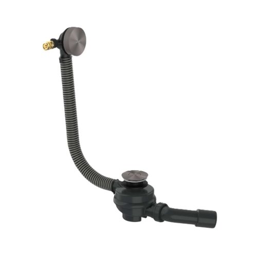 Axor Flexaplus - Vanová odtoková a přepadová souprava, délka 85 cm, kartáčovaný černý chrom 42541340