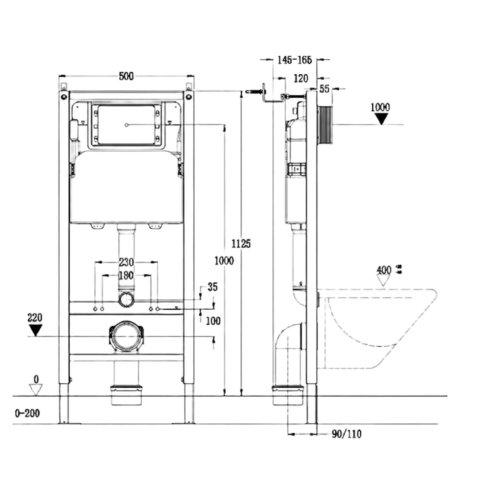 kielle Genesis New - Předstěnový instalační systém pro závěsné WC 70028550