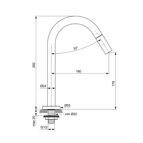 Ideal Standard IdealStream - Umyvadlový ventil, pro studenou vodu, chrom F2844AA