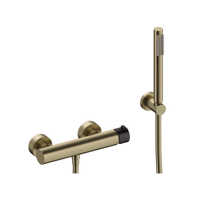 Sanycces Loop - Sprchová podomítková baterie 26x8,3x9,2 cm, brushed gold/metal gun MDU011BGMGK Hlavní obrázek