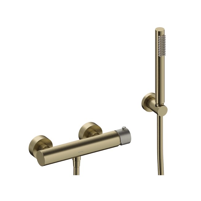 Sanycces Loop - Sprchová podomítková baterie 26x8,3x9,2 cm, brushed gold/nickel brushed MDU011BGNBK Hlavní obrázek