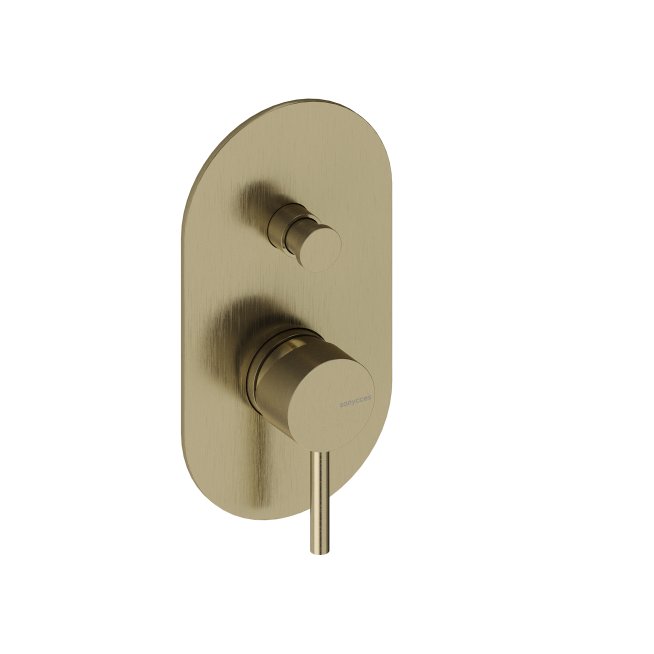 Sanycces Loop - Sprchová podomítková baterie, dvojcestná 10x3,2x190 cm, brushed gold ME2001BG Hlavní obrázek