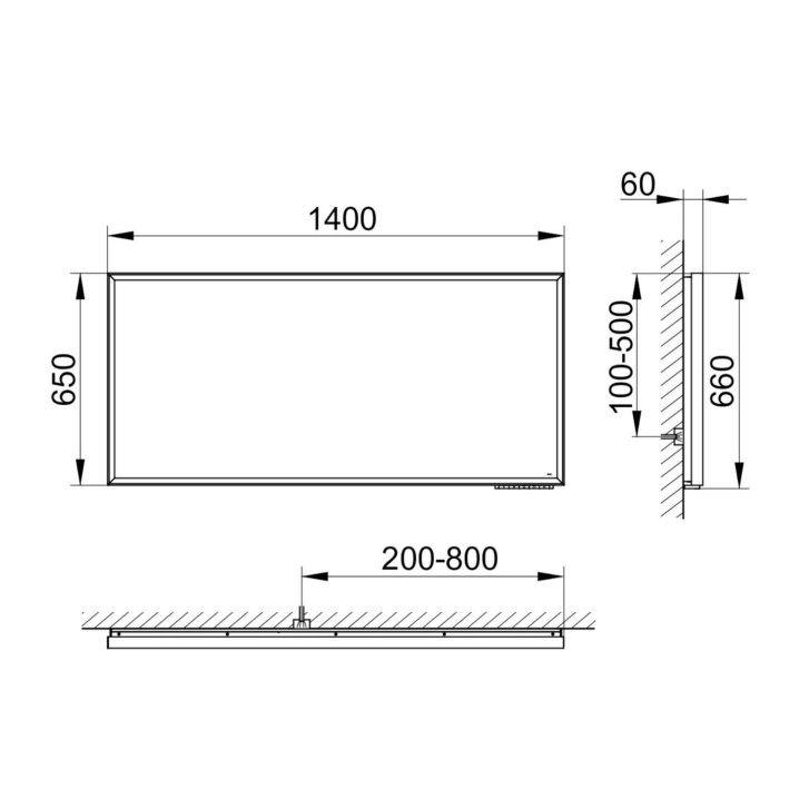 Keuco Royal Lumos - Zrcadlo s LED osvětlením, 140x65 cm, černá 14597135000