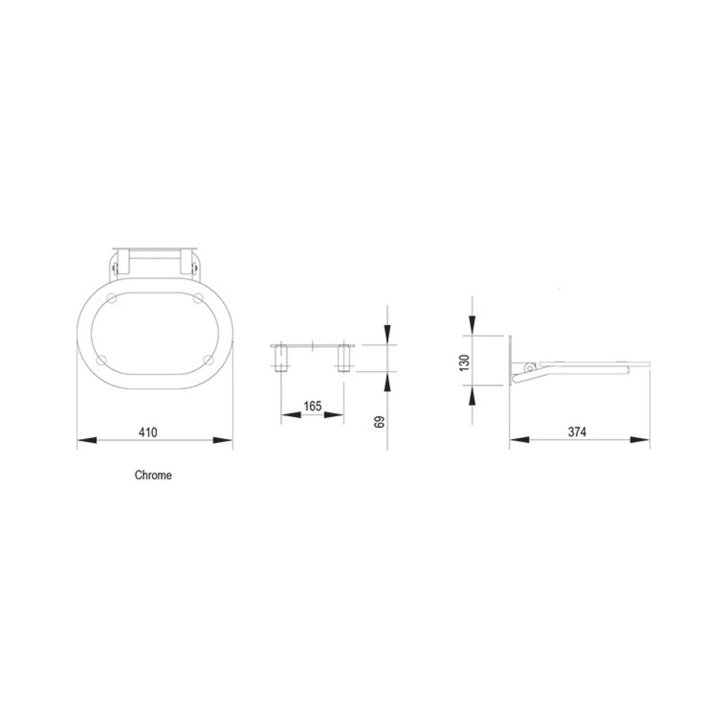 Ravak Chrome - Sprchové sedátko, clear/černá B8F0000065