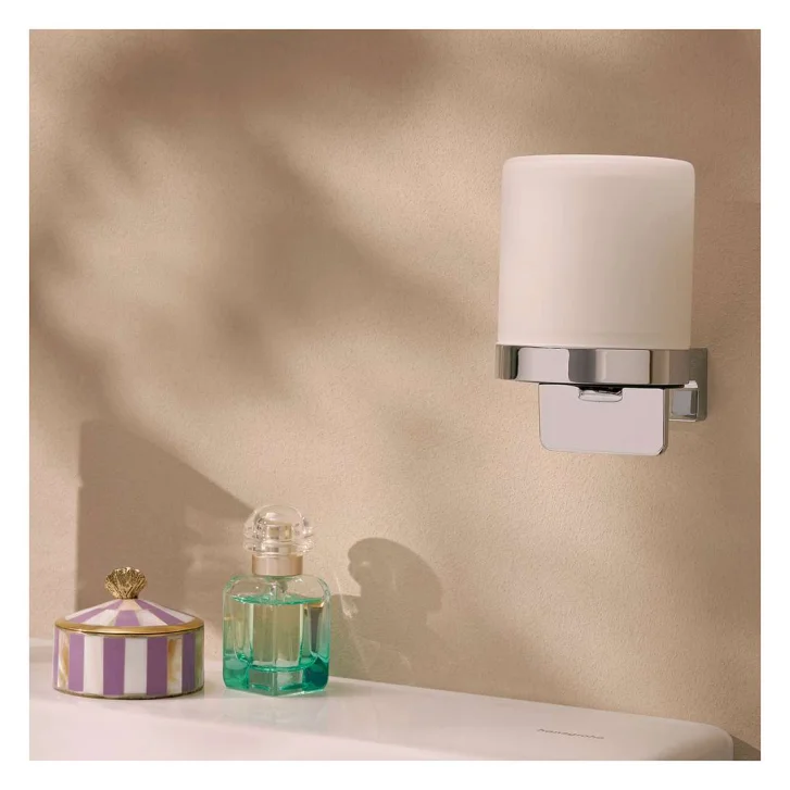 Hansgrohe AddStoris S - Dávkovač mýdla s držákem, matné sklo/chrom 41765000