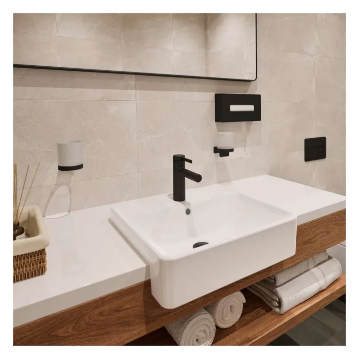 Hansgrohe AddStoris S - Dávkovač mýdla s držákem, matné sklo/matná černá 41765670