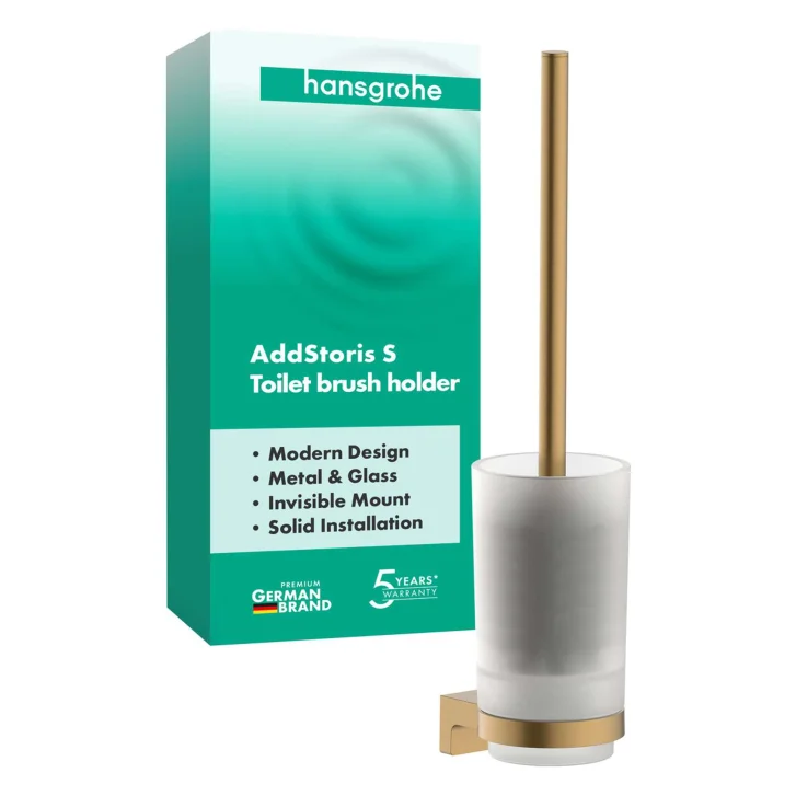 Hansgrohe AddStoris S - WC štětka nástěnná s držákem, kartáčovaný bronz 41782140