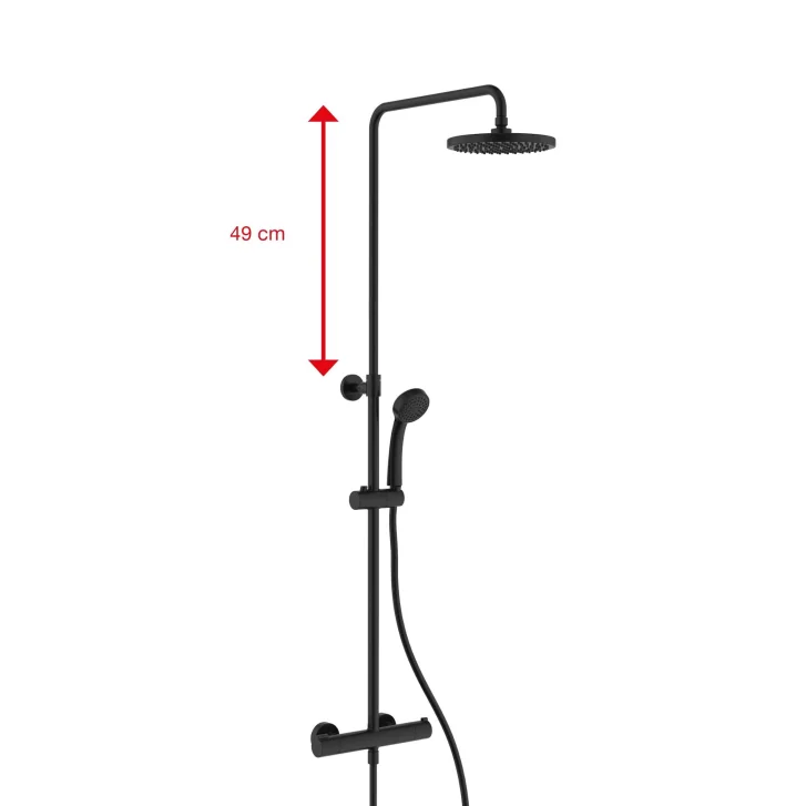 Jika Cubix - Sprchový set s termostatem, průměr 20 cm, matná černá H3332I77165311