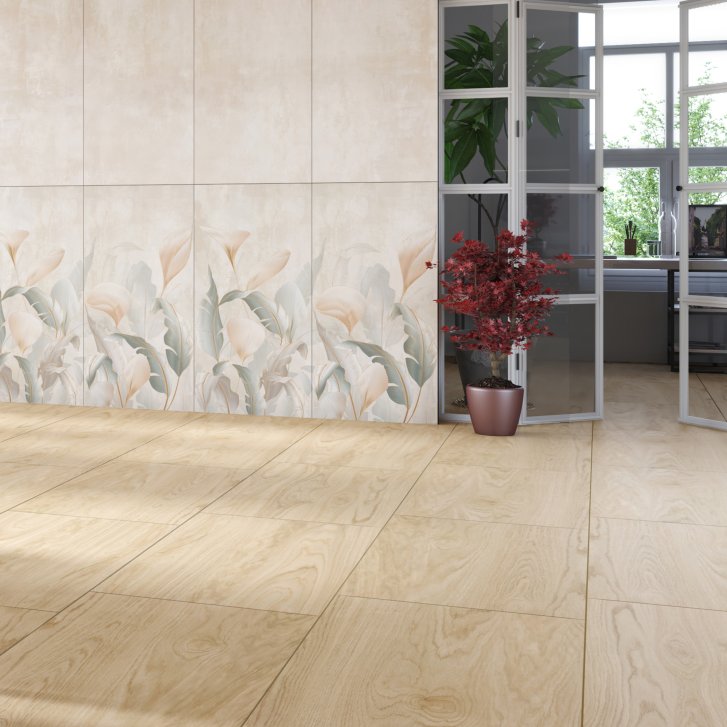 KAI Cemento - Dekor Flowers Cream Beige 60x120, 6588
